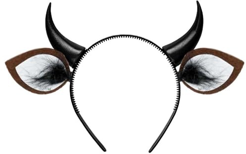 Goldschmidt Haarreif Ziege Stier mit Ohren und Hörnern Kopfschmuck Fasching Karneval