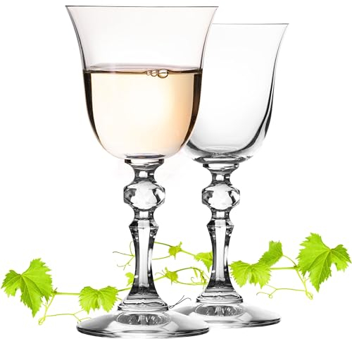 IMPERIAL Stilvolle Weißweingläser 150ml Serie 'Vintage' Set 2-Teilig Weingläser aus Crystalline Glas Spülmaschinenfest