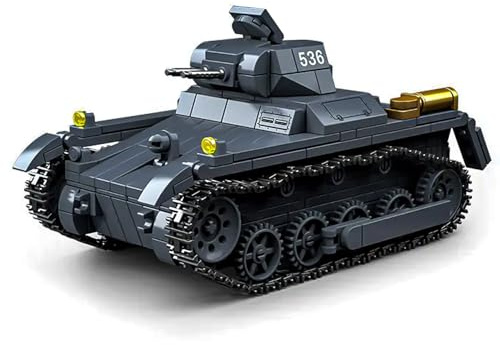 Pasyru Technik Militär Panzer, 565 Teile Klemmbausteine Militär Tank Bausteine Bausatz, WW2 Army Panzer Konstruktionsspielzeug Modellbausatz, Kompatibel mit Großen Marken (Tippe A)