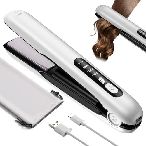 PUGTOW Fer à lisser et à boucler sans fil