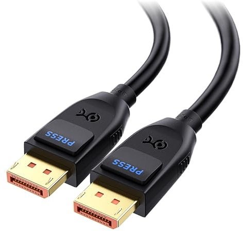 Cable Matters [VESA Certified] 80Gbps DisplayPort 2.1 Cable 2m, DP80 Cable with 16K 60Hz, 8K 240Hz, 4K 240Hz in Black with FreeSync, G-SYNC and HDR for Gaming Monitor, PC, RTX 4080/4090, RX 7900