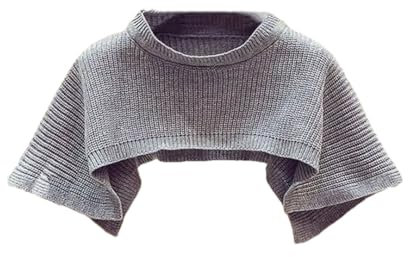 Bollrllr Damen Strickset, große Größe, lockerer Schal, Hemd, schlankmachend, mittellanger Rock, dreiteiliges Set, Grau9 Schal, L