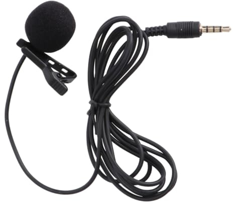 JOINPAYA Kondensatormikrofon für Handys Tragbares Ansteckmikrofon mit Windschutz Reversierbares Lavaliermikrofon für Kamera und Laptop