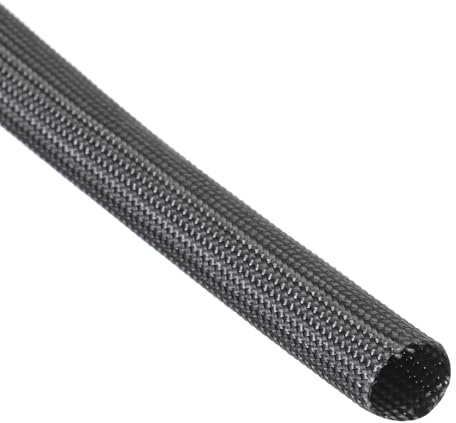 QUARKZMAN 10m Lange Kabelschutzschlauch 12mm ID Kabelschlauch Schwarz | Flexible, Hitzeschutzschlauch, Kabelschutz Gewebeschlauch Isolierung Glasfaserschlauch, 0.35mm Dicke, Für Kabel Draht