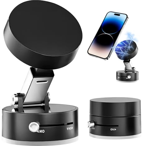 GOEDCH Supporto per cellulare girevole a 360° per auto: supporto magnetico sottovuoto per auto, super ventosa, magnete N52 ultra forte con 89+LBS, design antiscivolo per iPhone, Samsung Galaxy