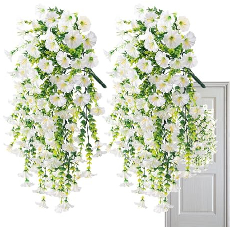 Generico Fiori Finti - Pianta Finta Petunia | Fiori Artificiali | Piante Artificiali Finte | Glories Mattutini | Fioriture Finti Pendenti Da Esterno | Fioriture Decorativi Di Petunia Pendenti In Seta