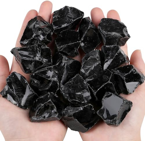 QINJIEJIE Obsidian Rohsteine Premium Kristalle Edelsteine Obsidian Stein Heilsteine Natursteine 100% Raw Kristall Steine (200g)