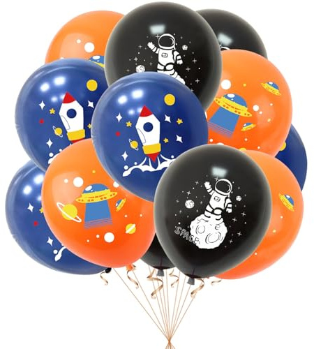 Fesnova Weltraum Deko, 18 Stück Raumluftballons, Rocket Balloons | Astronauten Balloons, für Weltraum Deko Geburtstag, Astronauten Geburtsta