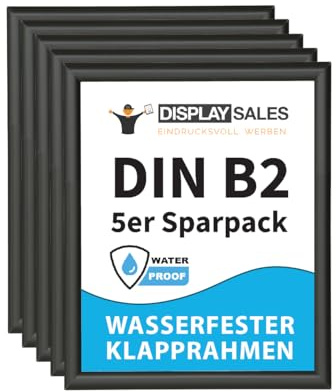 DISPLAY SALES Klapprahmen Outdoor wasserdicht Alu Plakatrahmen wetterfest (5, Schwarz, B2)