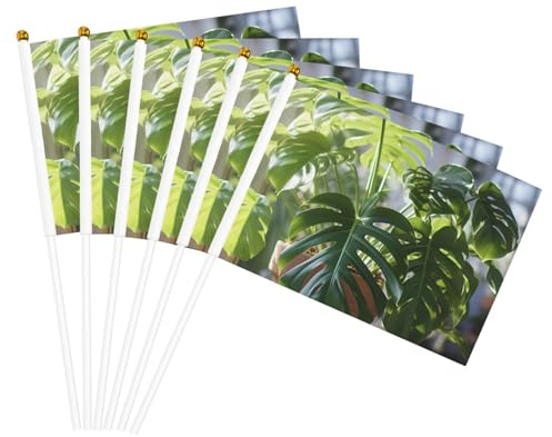 Monstera Deliciosa Drapeau léger avec imprimé palmier bananier pour défilé, décoration d'intérieur, événements, utilisation polyvalente