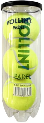 Vollint Pelotas de pádel a presión, 45% fieltro de lana y núcleo de goma, alto rebote y velocidad, ideal para principiantes e intermedios, pelotas duraderas y jugables - Tubo de 3