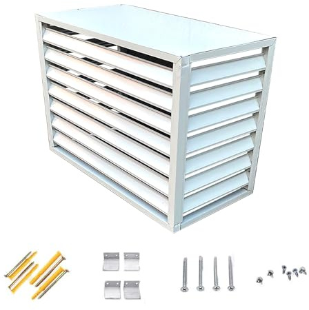 Cache Climatiseur Exterieur, Clôture de Climatisation, Brise-vue Extérieur en Alliage D'aluminium à 4 Panneaux, Panneaux de Confidentialité pour Unité Extérieure de Jardin et Piscine(White,100cm/39in)
