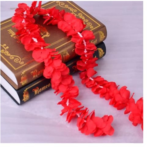 fiori artificiali, 100 cm di fiori di ciliegio artificiali, fiori di seta, decorazioni for soffitti di matrimoni, ghirlanda finta, arco di edera, decorazioni fai da te for feste(Red)