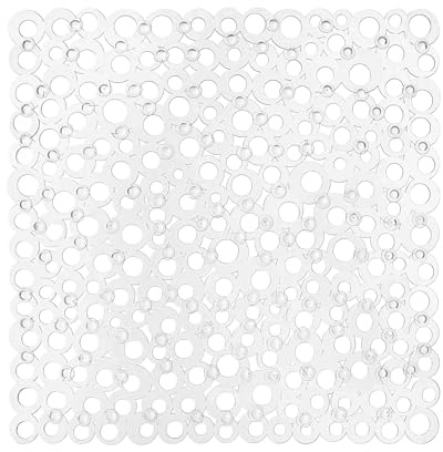 OLIVO.shop Tappeto Doccia Antiscivolo con Ventose 52x52 cm, Fondo Forato Drenante, 100% PVC, Facile da Pulire, Tappetino Sicurezza per Vasca e Doccia SIRENA (TRASPARENTE)