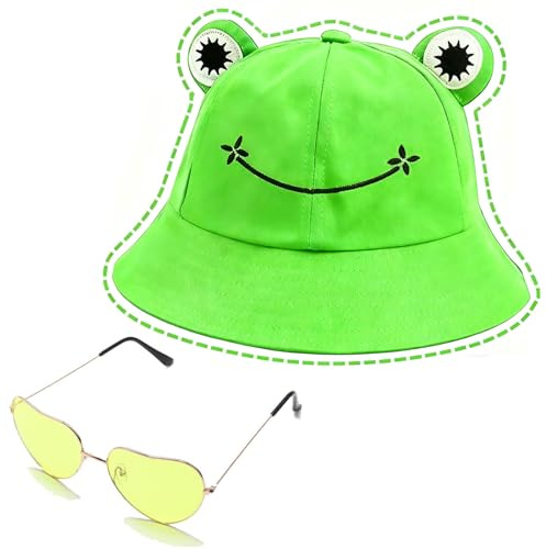2 Stück Mallorca Party Outfit, Fischerhut mit Brillen, Malle Accessoires