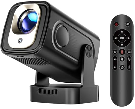Alwtniet Mini Proyector 4K, 1080P Proyector Portátil Android WiFi 6 BT 5.4, 260ANSI, Enfoque Automático Corrección Trapezoidal Automática, Rotación 180° Projector Compatibile con HDMI/USB HY310