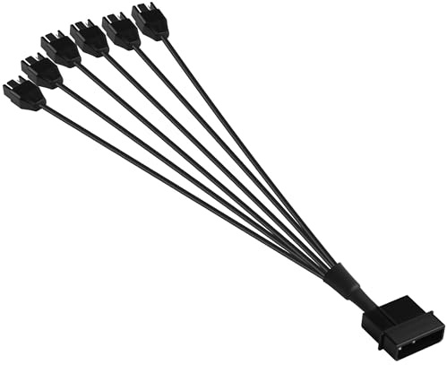 ELFJMZP Molex a 4 Pin Cable de Ventilador 30cm 12V Full Speed PC Fan Power Splitter,4-Pin Adapter for ATX PSU Case Cooling