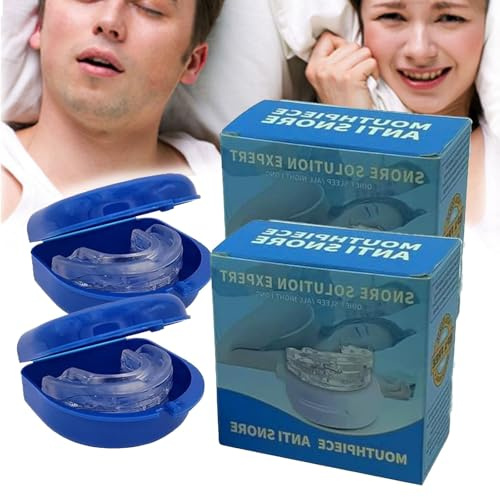 Syruna Antironquidos Anti-Snoring Mouthpiece Ferula Bucal El Diseño Ergonómico Eficazmente los Ronquidos Soft and Effective Device Night Silence for a Truthful Restful Rest(2pcs)