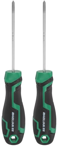 sourcing map 2pcs PH0 Phillips Screwdriver 6.1 Length S2 Steel Magnetic Screwdrivers with Ergonomics Grip for Fastening Loosening DIY Repairing