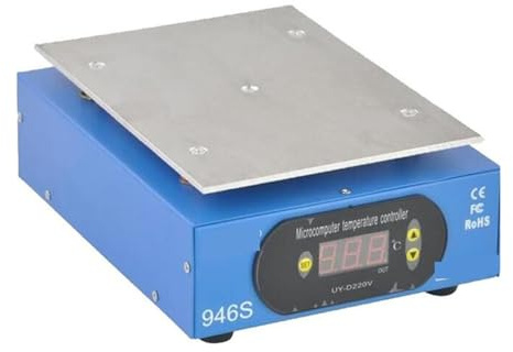 Poste de préchauffage, Station de préchauffage 946S 400 W 140 x 200 mm, plaque chauffante numérique for écran LCD téléphone