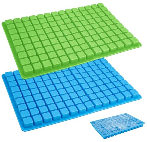 2 Stück Silikonform Würfel, Quadratische Schokoladen-Silikonformen | Schokoladenform, Quadratische Silikonform, Mini Eiswürfel, Kleine Würfelform, Eiswürfelform Mini, für Schokolade, Eis