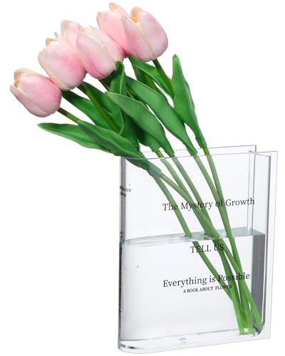 JECOMPRIS Vaso Trasparente Decorazione Elegante da Tavolo in Plastica, Vaso a Forma di Volume Sicuro da Maneggiare per Fiori