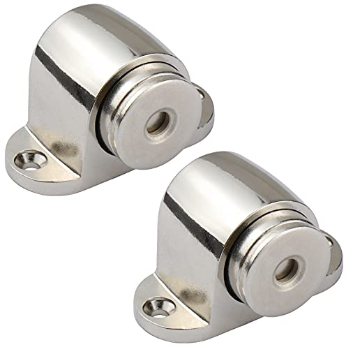 Hysagtek 2 Pezzi Fermaporta Magnetico Acciaio Inossidabile Fermoporta da Pavimento Resistente Blocca Porta da Pavimento con Viti Montate per il Ministero Degli Interni, Argento