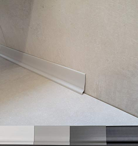 Battiscopa per rivestimento pavimento, flessibile, in PVC, alta qualità di MadeInNature®, Bianco, Grigio chiaro, Grigio scuro, Nero, altezza 70 mm, lunghezza da scegliere (14 ml, Gris clair)