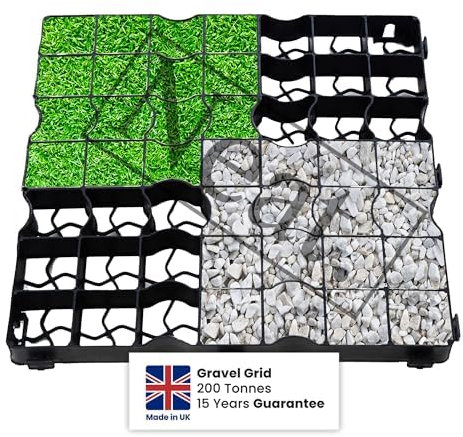 Plastic Shed Base Grid 40 (10m²) - Durable Driveway Mats for Lawn & Garden Path, Grass Grid Protection Mesh, Gravel Stabiliser Grids, Plastic Grass Mats, Garden Grid Paver for Greenhouse, Deck, Turf