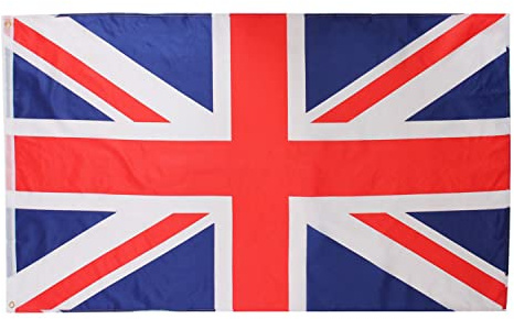 VE Day Union Jack 3ft x 2ft Flag Fancy Dress Decoration - Pack of 1 - Great Britain Flag with Grommets - Queens Jubilee, Sporting Events, Street Parties, Festivals and Celebrations