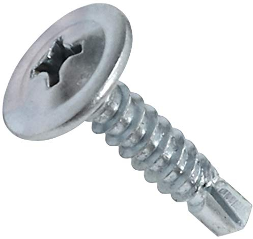 AERZETIX - C44741 - Lot de 100 Vis à tôle autoperceuses Ø4.2x19mm à tête large bombée - à empreinte PH/cruciforme - en acier zingué - fixation bardage métallique chéneaux - couleur argent