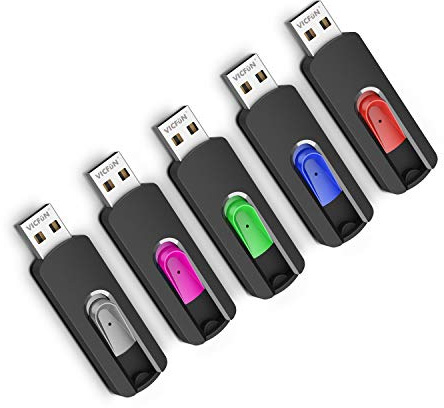 VICFUN 5 Pack 8GB USB Flash Drives USB 2.0 Flash Drive Slide Retractable USB Memory Stick 8G Data Storage