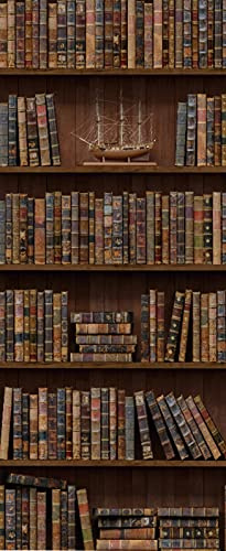 A.Monamour Türtapete Selbstklebend Türfolie Türposter 3D Alte Vintage Bücher Im Bücherregal In Der Bibliothek Vinyl Folie Türdeko Tapete Wandbild Türaufkleber Türtattoo 77 x 200 cm