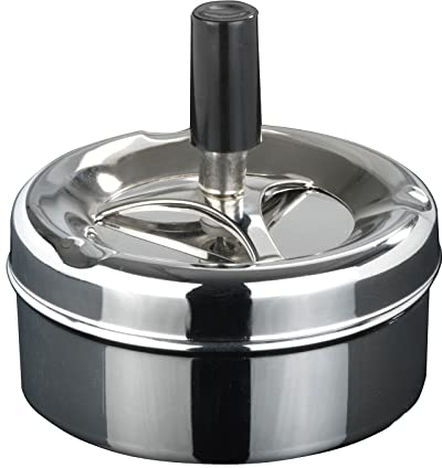 Drehaschenbecher Edelstahl Aschenbecher Windaschenbecher 9 x 5 cm Drehascher Sturmaschenbecher Wind Ascher