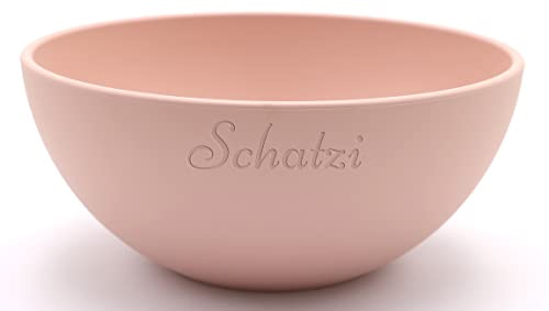 Magu Personalisierte Müslischüssel Gravur 16cm mit Namen Biopolymer | Osternest Bio Kunststoff 100% Erdölfrei Schüssel - Individuelle Namensgravur 140062 kirschblüte