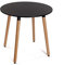 Versa Mayra Table Ronde pour Jardin, Balcon ou terrasse, Table d'extérieur ou intérieur, Dimensions (H x l x L) 75 x 80 x 80 cm, Bois, PVC et métal, Couleur: Noir et Marron