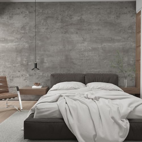 JSEVEM 40CM×9M Grau Hellgrau Selbstklebende Betonoptik Tapete Klebefolie | Graue Betonzement Tapeten Abziehen 3d Beton Klebetapete Möbelaufkleber Vinyl Folie Matt Klebefolie Wandfolie für Badezimmer