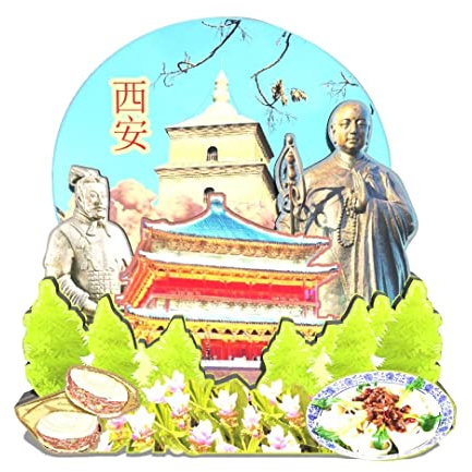 Cina Xian Magnete Frigorifero Magnete In Legno 3D Monumenti Viaggi Da Collezione Souvenir Decorazione Fatto A Mano -48