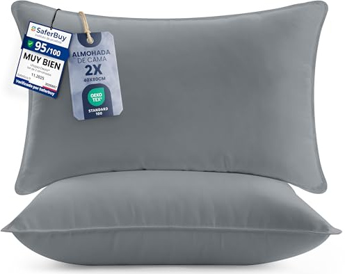 Utopia Bedding Kopfkissen 40x80 2er Set Schlafkissen Atmungsaktiv Kissen | Grau Weich bezug aus Mikrofaser Doppelnähte Kissen für Bett und Dekokissen Kissenfüllung SofaKissen Zierkissen für Couch