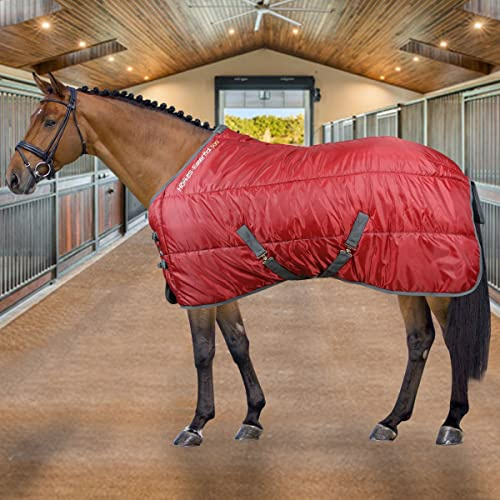 Horses Coperta Box Essential 300g Rosso 155 cm, Ottima Fattura, Utile per Proteggere Il Cavallo dagli Sbalzi di Temperatura, dalla Pioggia e dagli Insetti