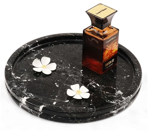 Radicaln Mable Plateau de Service Rond de 25,4 cm Fait à la Main pour comptoir de Cuisine, idéal pour la Nourriture et Le Service, Plateau de Service pour Fournitures de fête