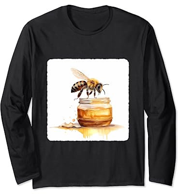 Abeille avec un pot de miel - Abeille avec pot de miel doux, insecte Manche Longue
