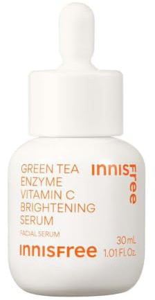 innisfree Green Tea Enzyme Vitamin C Serum for Dark Spot Fading, Korean Face Serum for Glow and Radiance