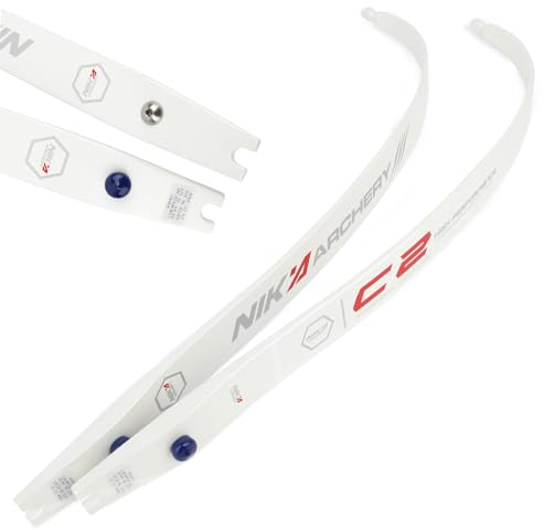 Bogenschießen Recurve-Bogen Gliedmaßen 12-50 Ibs austauschbare ILF Universal Interface Carbon-Bogenwurfarme für die traditionelle Jagd und das Zielschießen (weiß, 12Ibs)