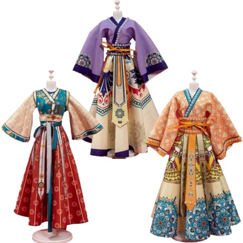 KARLOR Doll Clothes for 30 cm Dolls, Chinese Han Dynasty Girls Fashion Designer Craft Set with Fabric DIY Art Dolls Sewing Kits Gifts Girls No Needle Seams