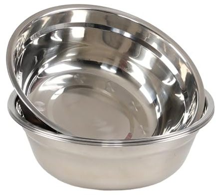 Yesdate 4 Pack Stainless Steel Mixing Bowls, 26 CM Mirror Polish Large Metal Salad Bowl Set for Kitchen Cooking, Baking, Prepping