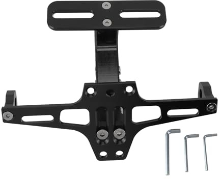 Motorrad-Kennzeichenhalterung, CNC-Aluminiumlegierung, universell Verstellbarer Motorrad-Fenders-Eliminator, Motorrad-Kennzeichenhalter (Schwarz)