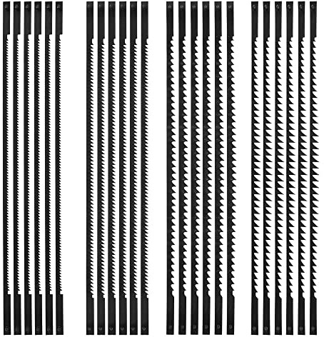 24 Pcs Sägeblätter Dekupiersäge 133mm 10/14/18/24 TPI Dekupiersägeblätter Kohlenstoffstahl Dekupiersäge Sägeblätter Dekupiersägeblatt Set für Hart-/Weichholz Kunststoff Kupferweichmetall