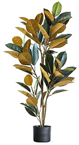 SLGGPJBU Künstliche Pflanze, nordischer Stil, künstlicher Baum, Kunstbaum, Topf, Gummibaum, Typ Bonsai, Innendekoration, künstliche Pflanzen, für drinnen und draußen, Grün