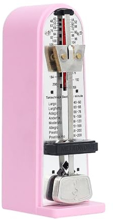 Mechanisches Metronom, universelles Metronom für Gitarre, Ukulele, Musikinstrument, Rosa, 11 x 5,2 x 3,5 cm